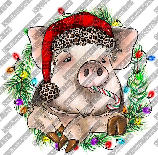 christmas pig leopard hat .bnb