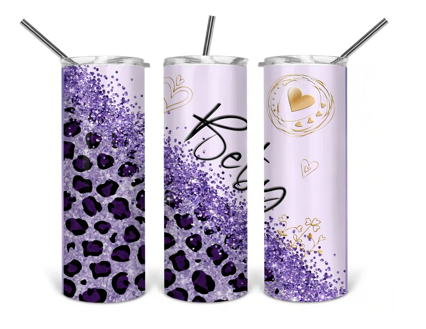 purple leopard custom tumbler .bnb