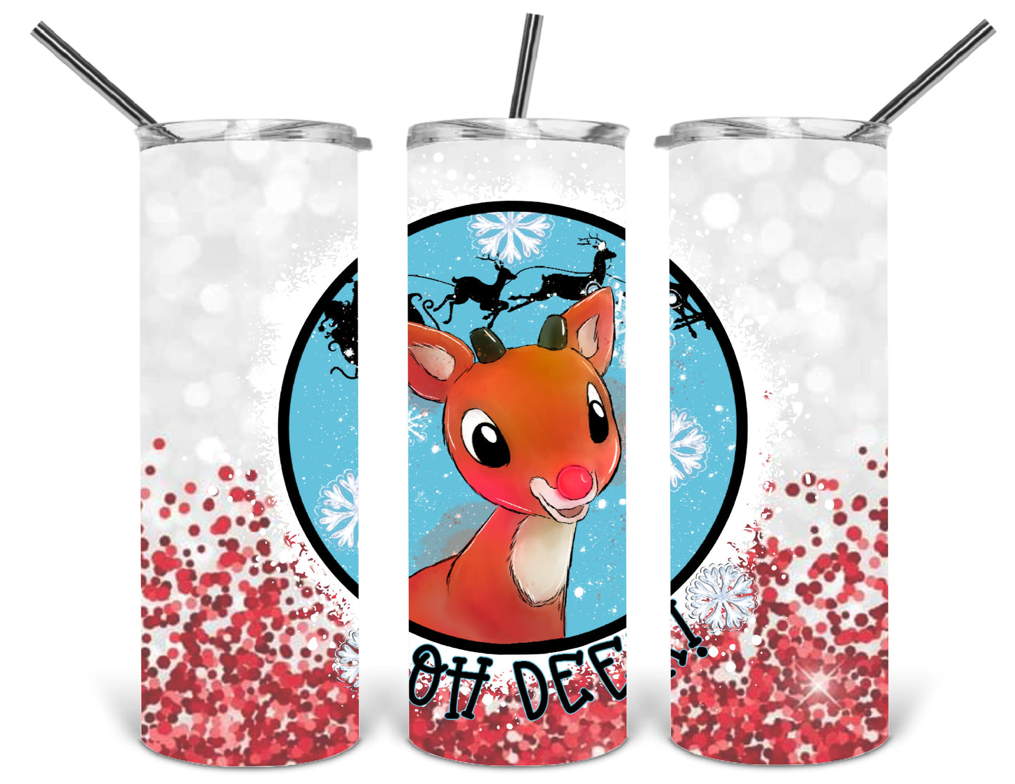 oh deer Rudolph 20 0z tumbler .bnb