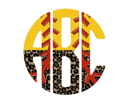 softball and leopard monogram .ppg