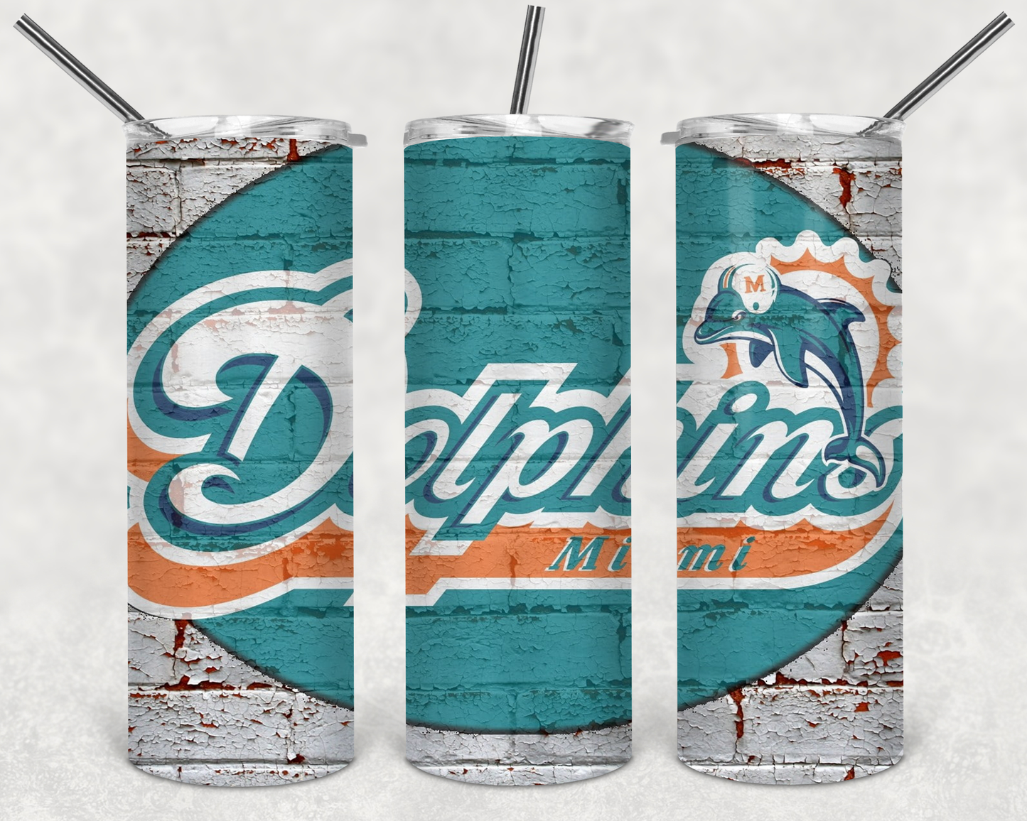 dolphins brick wall 20 oz tumbler .bnb