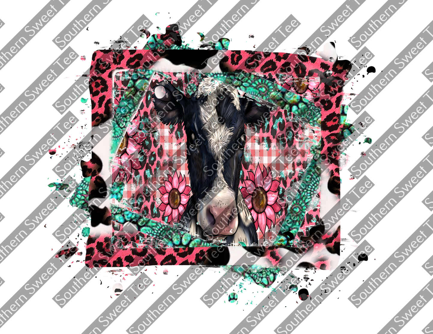 valentines day black and white cow .bnb