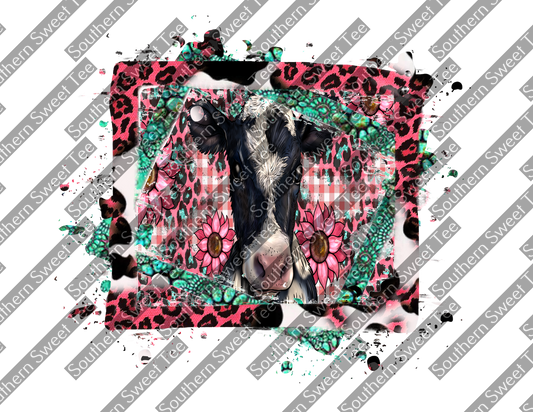 valentines day black and white cow .bnb