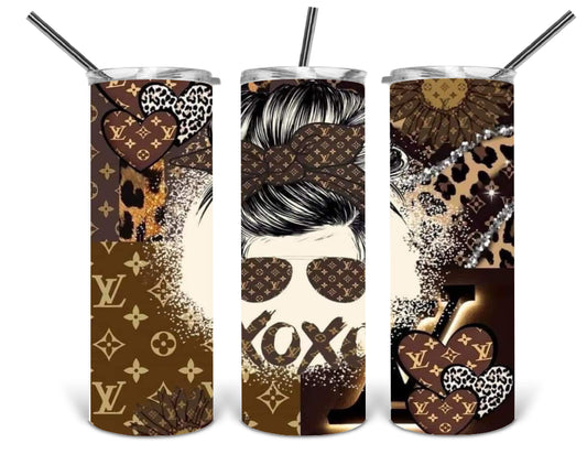 LV messy bun heart 20 oz tumbler .bnb